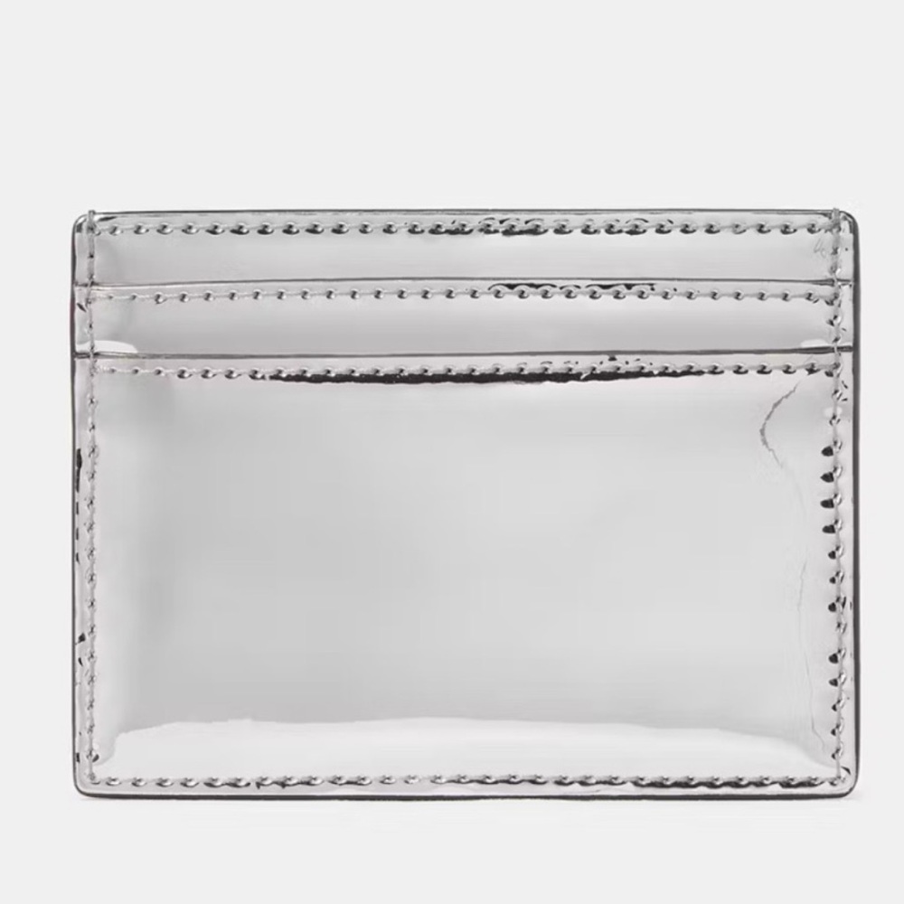 Kate Spade Silver Metallic Mirror Card Holder NWT Retails:$89 - Picture 3 of 3